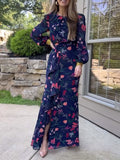 Floral Print Ruffle Maxi Dress