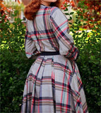 Colorful Plaid Elegant Dress