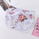 Stretch Breathable Printed Lace Edge Gynecological Panties