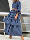 Lantern Sleeve Tired Dress