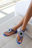 Blue Circle Sandals