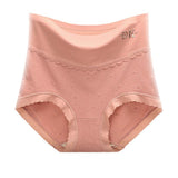 Lace high-waisted antibacterial breathable cotton large size panties