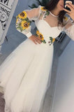 White Sunflower Gown Dress