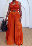 Orange Ruffles Unique Two-Piece Set