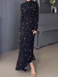 Four-color Cute Printed Design Long Sleeve Dress