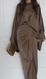 Brown Silk Maxi Dress