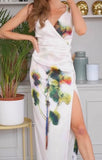 Floral Satin Strappy Dress