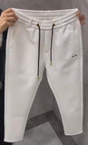 White Elasticized Lace-Up Sweatpants