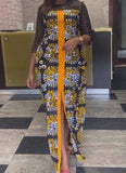 Yellow Circle Print Maxi Dress