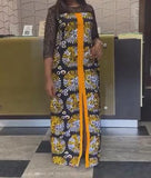 Yellow Circle Print Maxi Dress