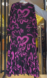 Four Color Printed Long Sleeve Maxi Dress
