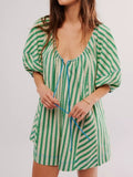 Oversized Casual Striped Romper