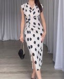 Sleeveless Polka Dot Elegant Dress