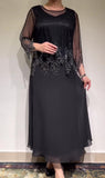 Black Elegant Chiffon Dress