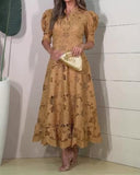 Golden Hollow Flower Dress