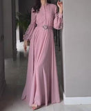 Pure Pink Chiffon Dress With Belt