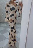 Black Big Polka Dot Fishtail Long Dress