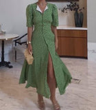 Green Polka Dot Shirt Dress