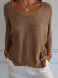 Solid Color Glitter Sweater
