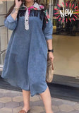 Denim Printed Loose Dress