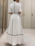 White Elegant Shirt Long Dress