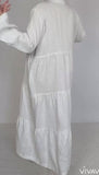 Pure White Linen Long Dress