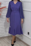 Purple Elegant Loose Shirt Dress