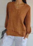 Solid Color Cotton Blouse