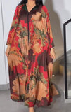 Vibrantly Printed Silk Maxi Dress