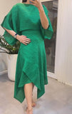 Solid Green Irregular Dress