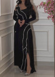 Black Strapless Elegant Slit Dress