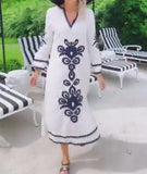 White Printed Elegant Dress