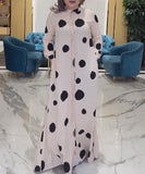 Polka Dot Shirt Long Dress