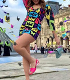 Colorful Butterfly Print Mini Dress