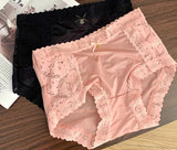 High-Stretch Letter Lace Breathable Mulberry Silk Gynecological Panties