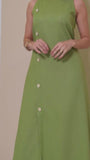 Green Sleeveless Slit Elegant Dress