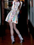 SS24 Floral Petal-Sleeve Mini Dress