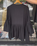 Black Batwing Sleeve Top