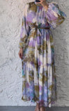 Mixed Ink Print Maxi Dress