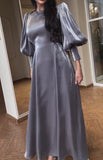 Grey Silk Smooth Maxi Dress