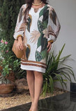 Beautiful Printed Wide Sleeve Dress