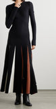 Two-Tone Pleated Slim Fit Dress