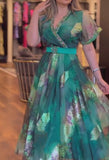 Green Chiffon Elegant Dress