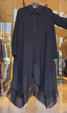 Black Irregular Shirt Dress