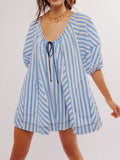 Oversized Casual Striped Romper