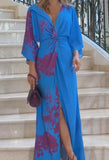 Blue Print Elegant Maxi Dress