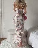 Halter Slim Floral Maxi Dress