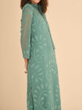 Aqua Green Elegant Midi Dress