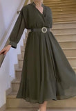 Green Elegant Chiffon Dress