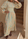 Yellow Vertical Striped Dress